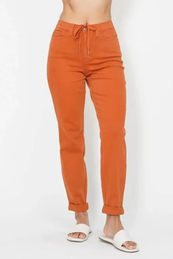 HIGH WAISTED DOUBLE CUFF JOGGER JEAN