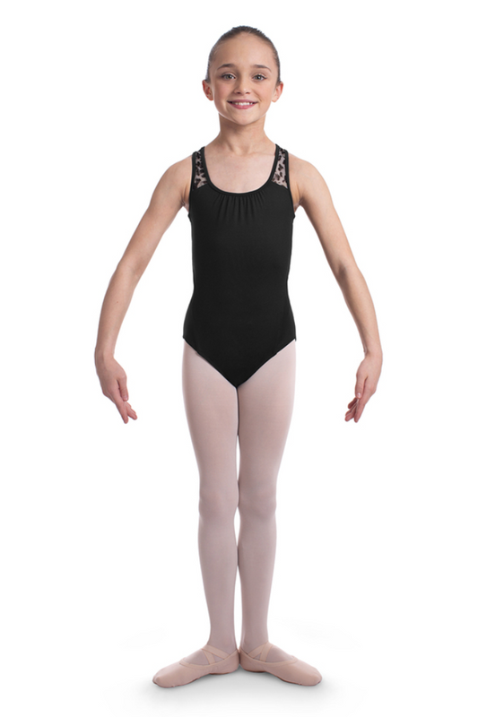 Bloch Scoop Neck Cheetah Cross Back Tank Leotard
