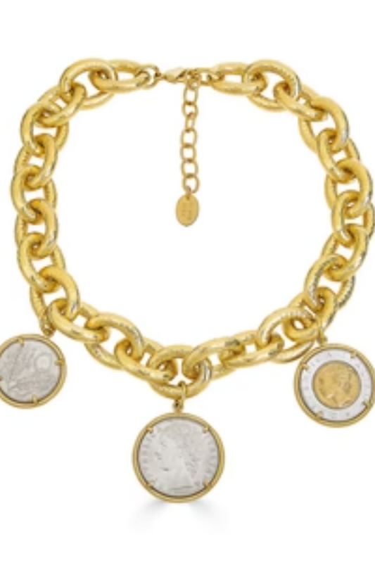 Madeline Three Coin Hammered Necklace