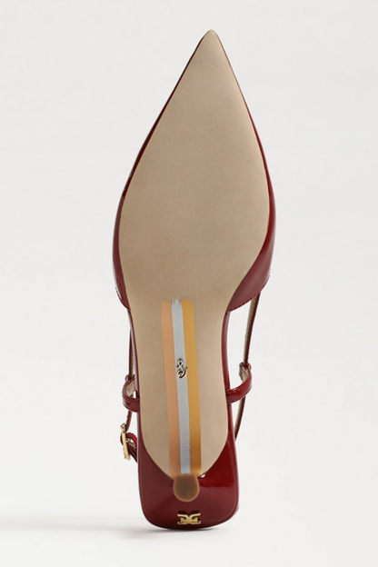 Toni Slingback Kitten Heel - Deep Scarlet Red Patent