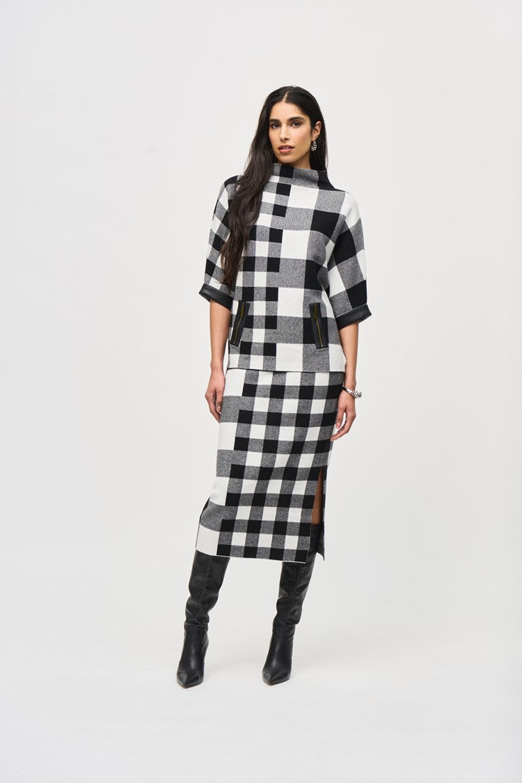Plaid Jacquard Knit Skirt