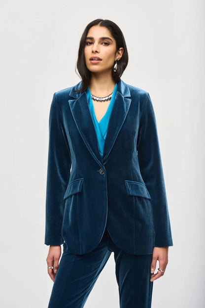 Velvet Fitted Blazer - Nightfall