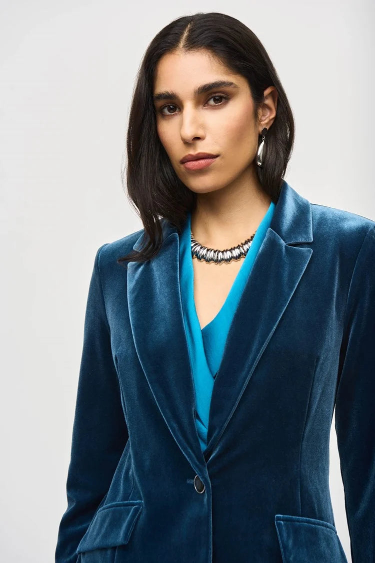 Velvet Fitted Blazer - Nightfall