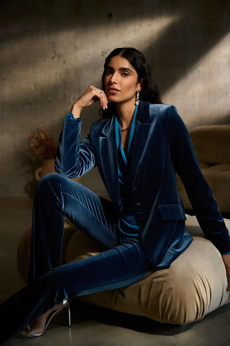 Velvet Fitted Blazer - Nightfall