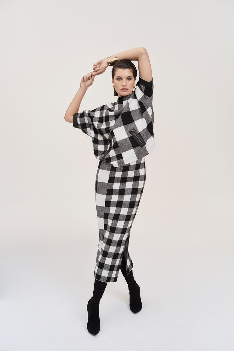 Plaid Jacquard Knit Sweater