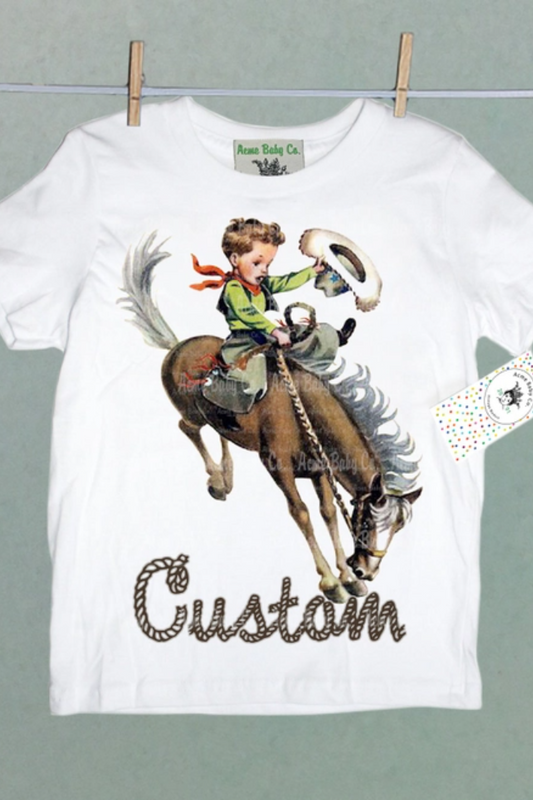 Custom Cowboy Organic Children's Shirt | organic white
