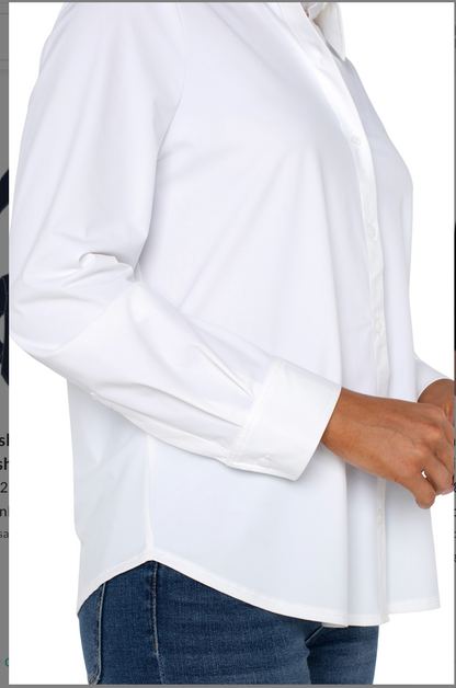 Long Sleeve Button Up- White