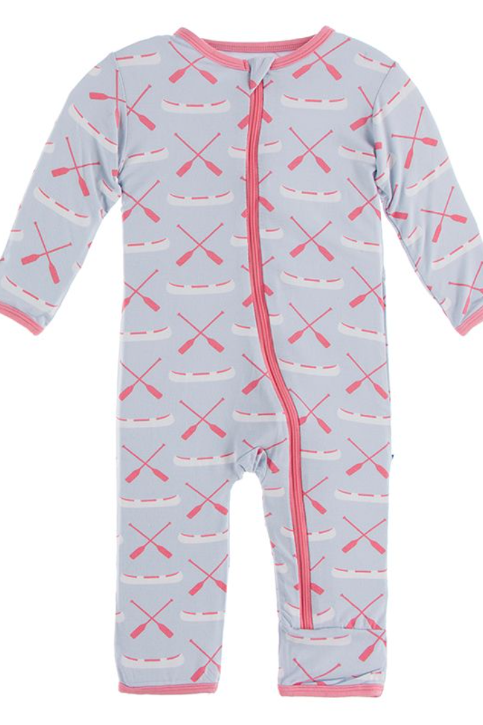 Dew Paddles and Canoe Print Coverall with Zipper