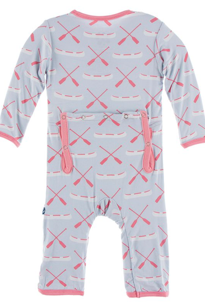 Dew Paddles and Canoe Print Coverall with Zipper