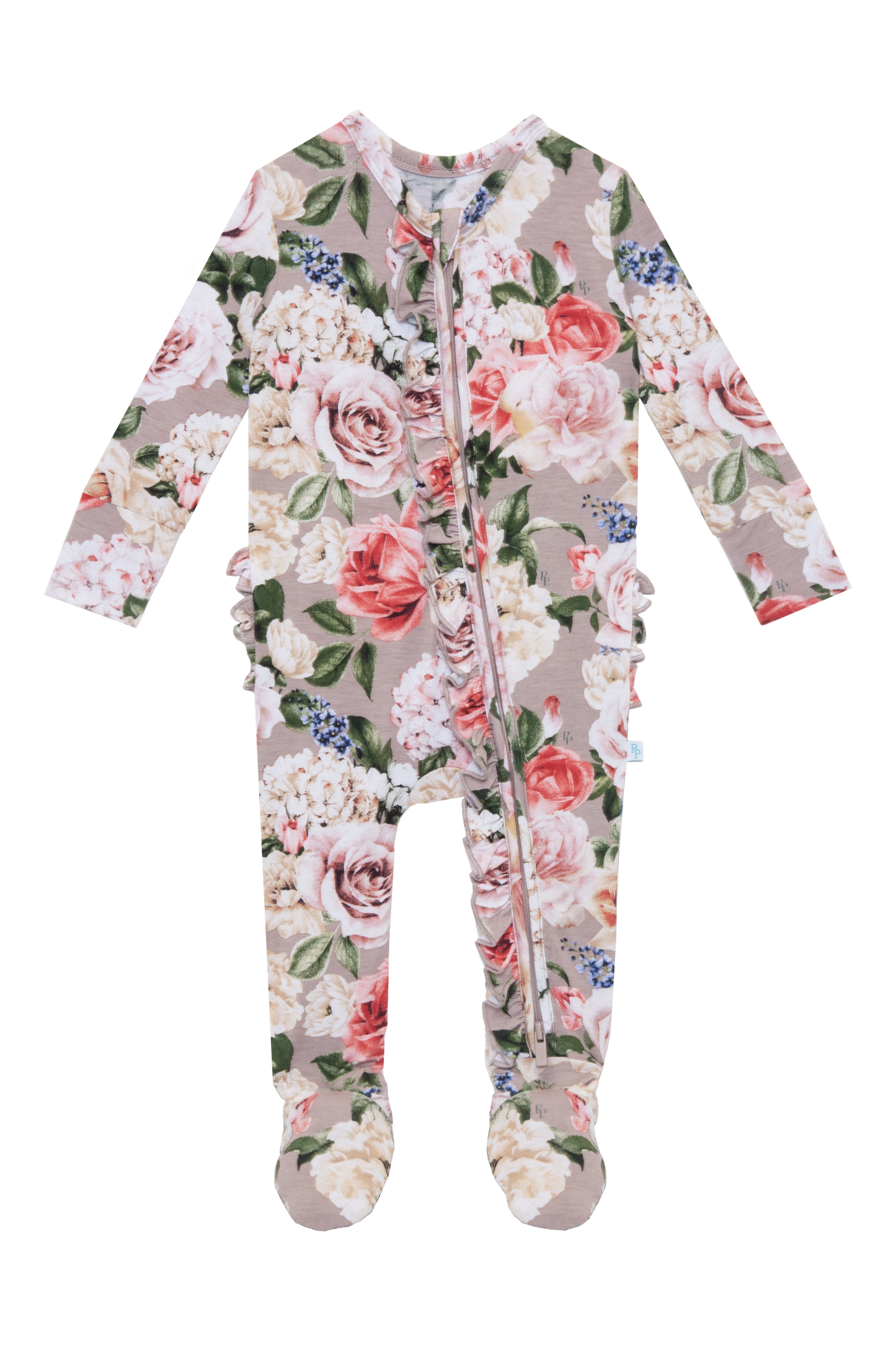 Cassie Footie Ruffled Zippered One Piece