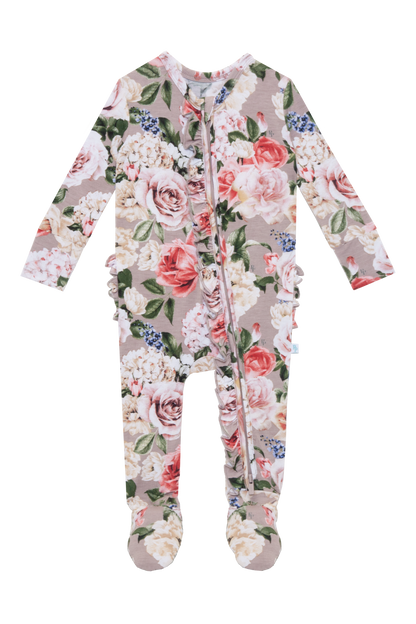Cassie Footie Ruffled Zippered One Piece