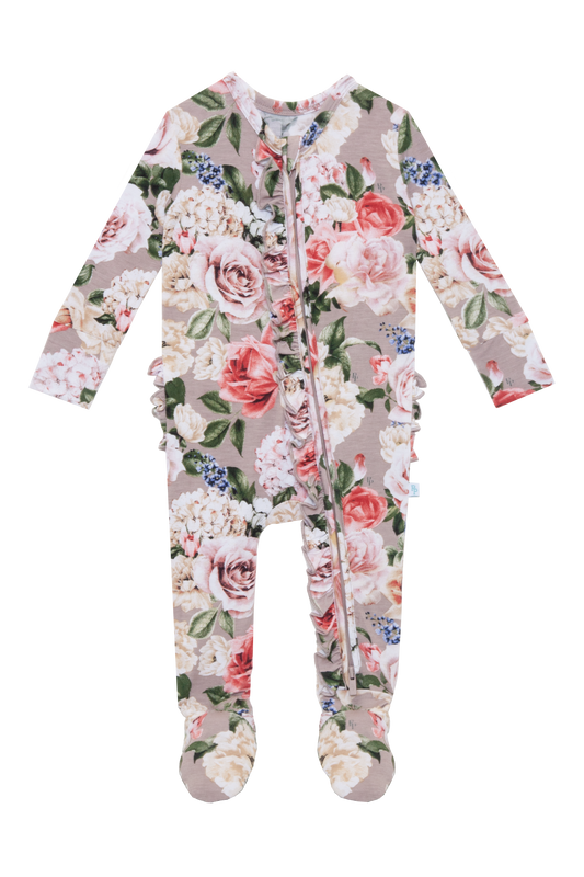 Cassie Footie Ruffled Zippered One Piece