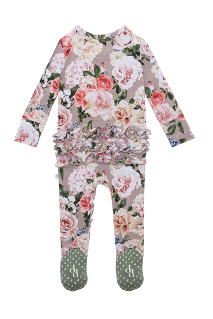 Cassie Footie Ruffled Zippered One Piece