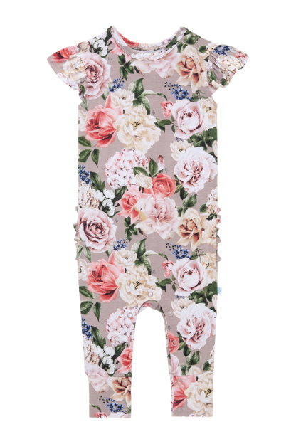 Cassie Ruffled Cap Sleeve Basic Romper