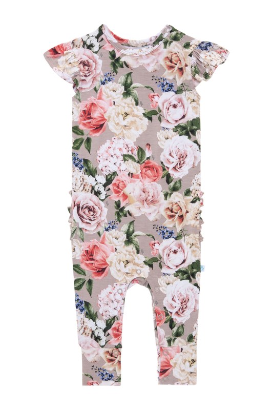 Cassie Ruffled Cap Sleeve Basic Romper