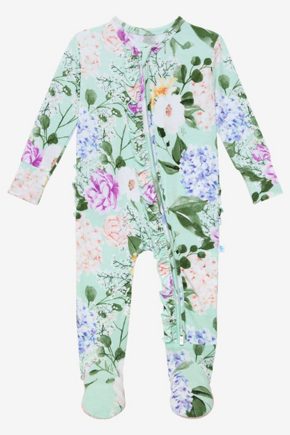 Erin Ruffled Zippered Footie