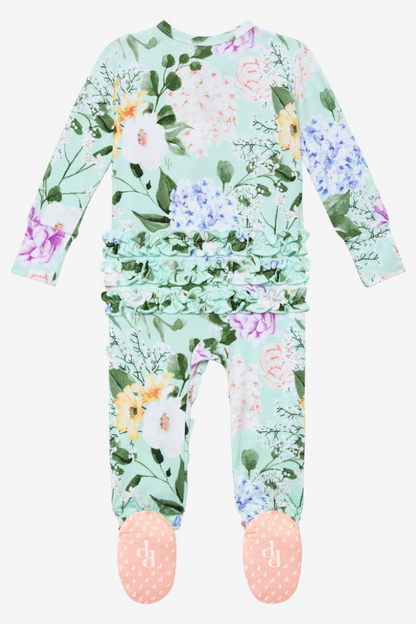 Erin Ruffled Zippered Footie