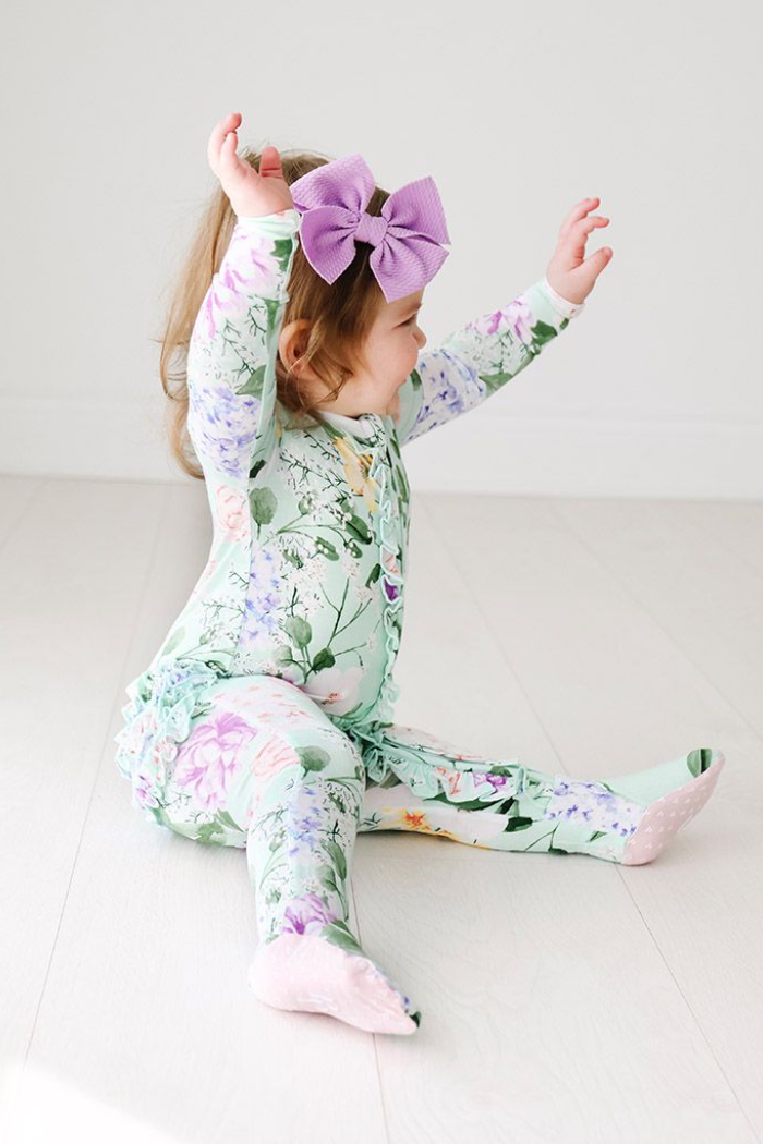 Erin Ruffled Zippered Footie