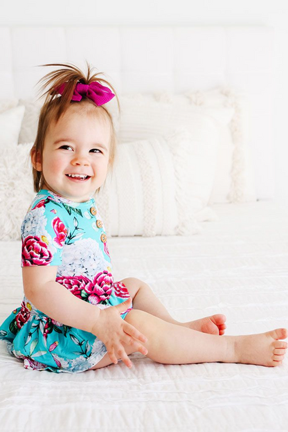 Eloise Short Sleeve Henley Twirl Skirt Bodysuit
