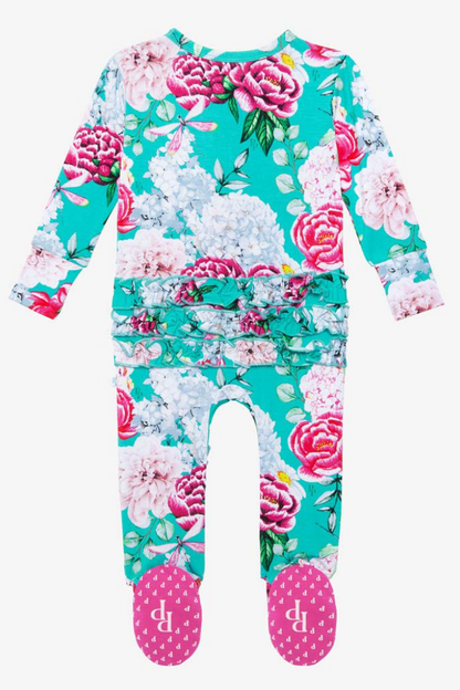 Eloise Ruffled Zippered Footie