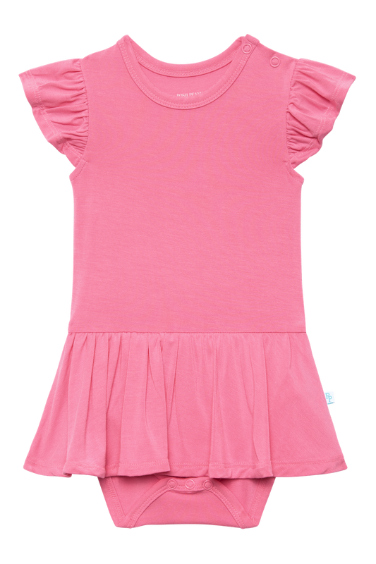 Pink Lemonade Ruffled Capsleeve Basic Twirl Skirt Bodysuit
