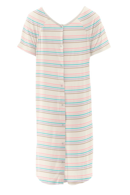 Cupcake Stripe Print Labor and Delivery Hospital Gown