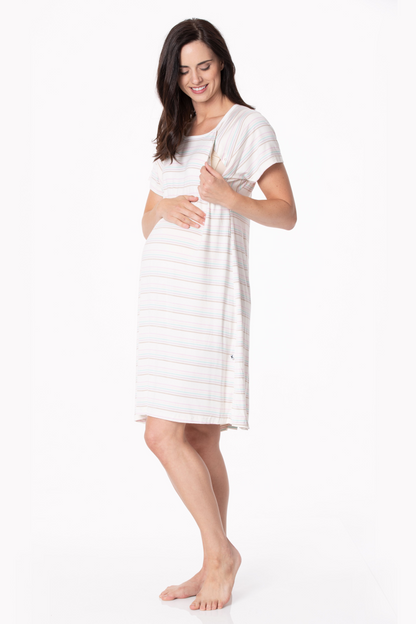 Cupcake Stripe Print Labor and Delivery Hospital Gown