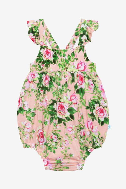 Renia Basic Ruffled Cap Sleeve Bubble Romper