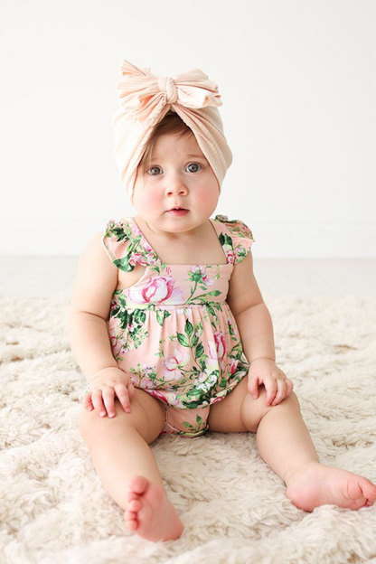 Renia Basic Ruffled Cap Sleeve Bubble Romper