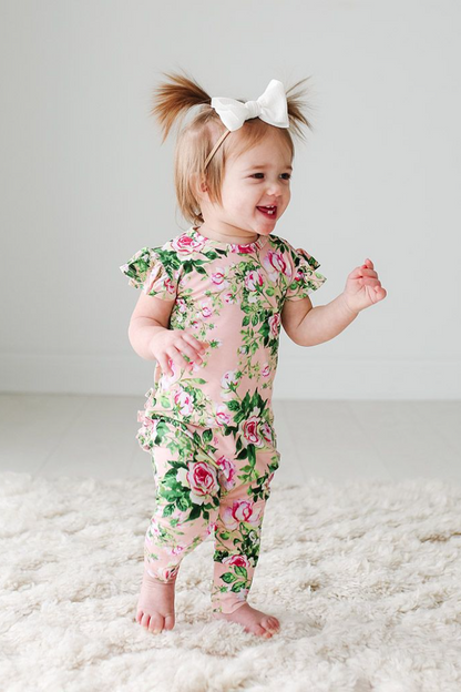 Renia Footless Ruffled Cap Sleeve Basic Romper