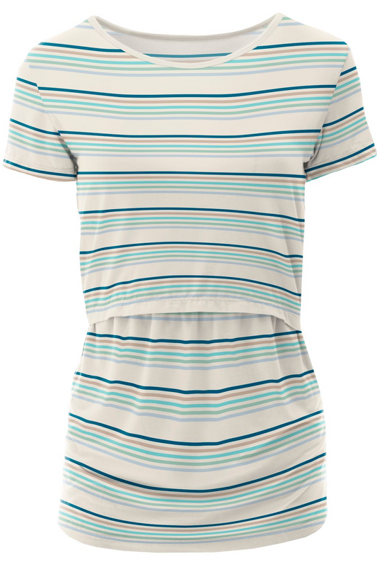 Culinary Arts Stripe Women's Print Short Sleeve Nursing Tee