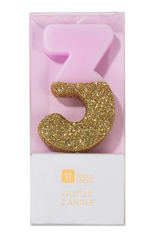 Pink/Gold Number Candles