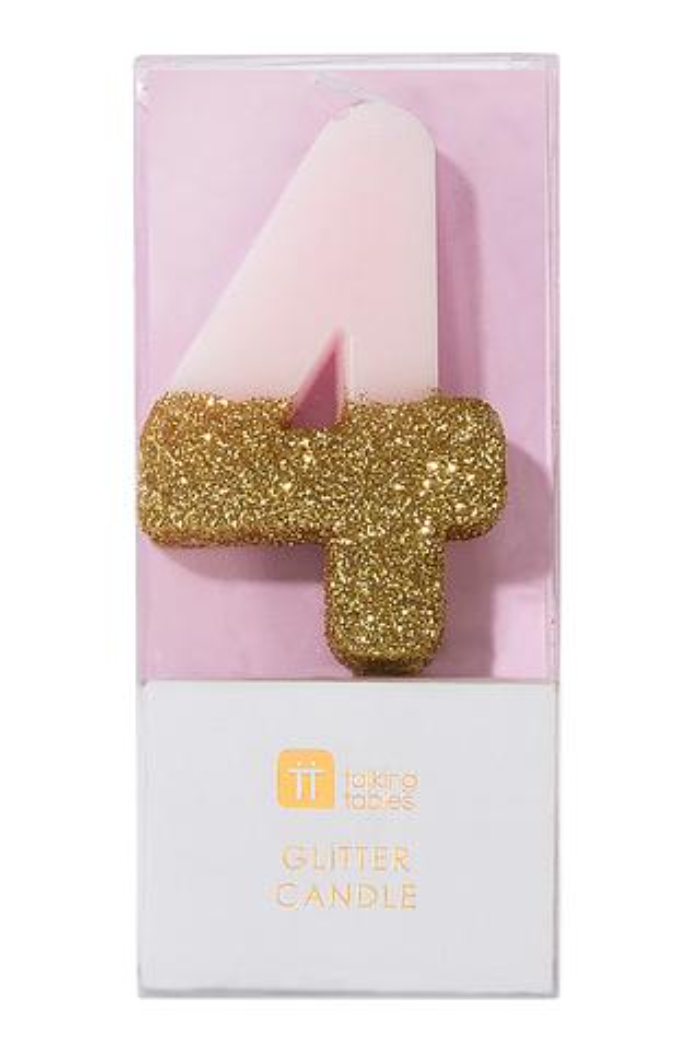 Pink/Gold Number Candles