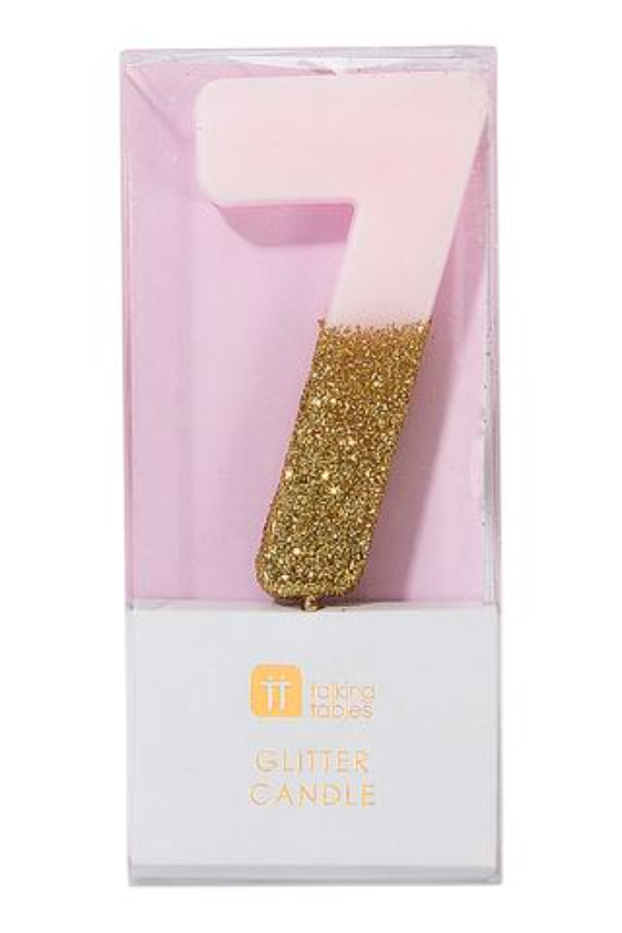 Pink/Gold Number Candles