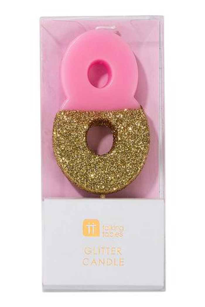 Pink/Gold Number Candles