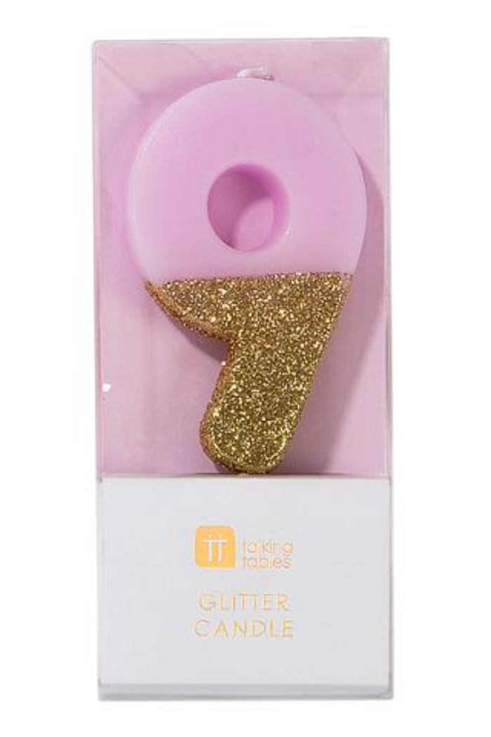 Pink/Gold Number Candles