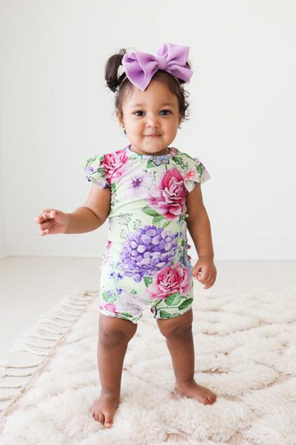 Georgina Basic Ruffled Cap Sleeve Short Length Romper