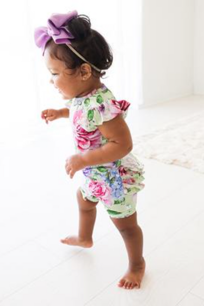 Georgina Basic Ruffled Cap Sleeve Short Length Romper