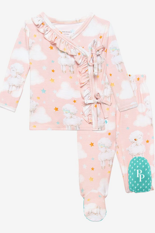 Mary Tie Front Ruffled Kimono