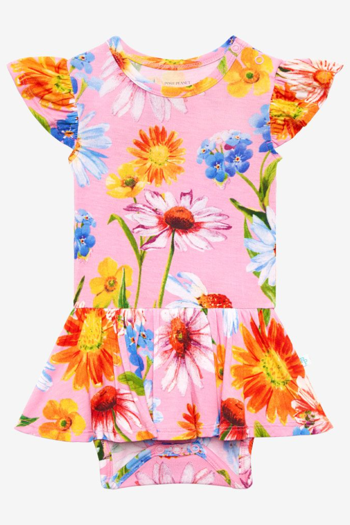 Kaileigh Ruffled Cap Sleeve Twirl Skirt Bodysuit