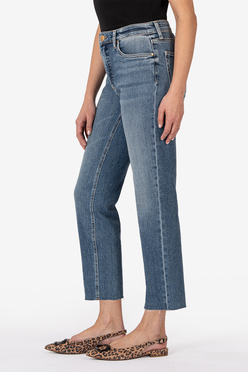 Rachael High Rise Fab Ab Mom Raw Hem- Exalated Wash