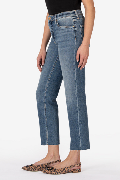 Rachael High Rise Fab Ab Mom Raw Hem- Exalated Wash
