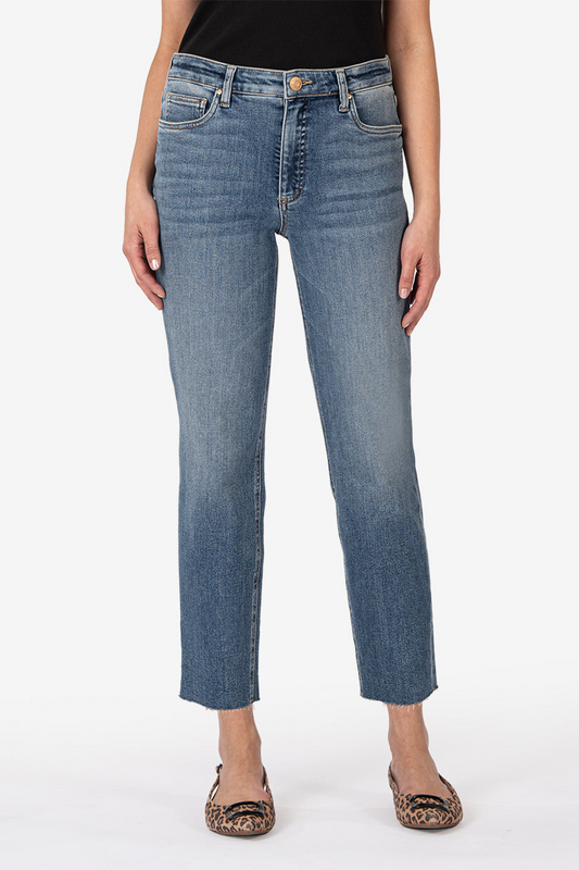 Rachael High Rise Fab Ab Mom Raw Hem- Exalated Wash
