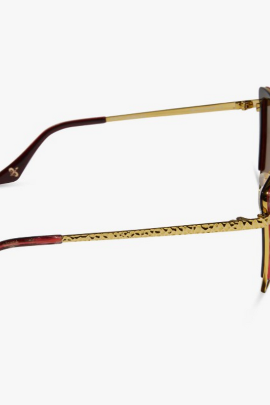 Queen Amidala™️ Marbled Naboo™️Royal Red Hammered Gold + Gold Mirror Polarized Sunglasses
