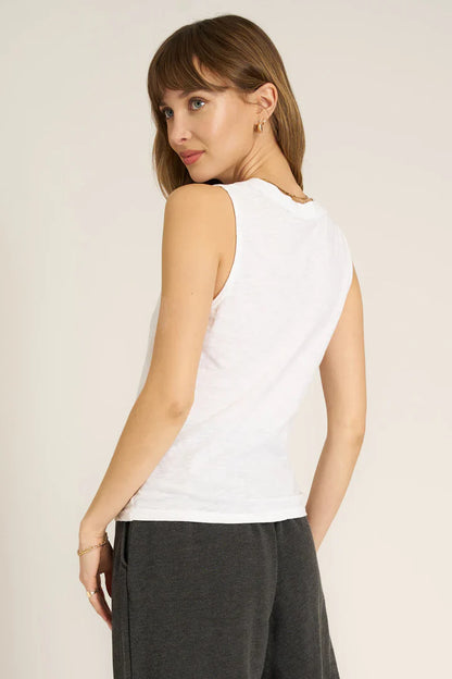 Let Me Know Slub V Neck Tank Top