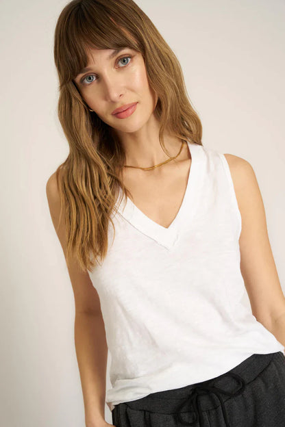 Let Me Know Slub V Neck Tank Top