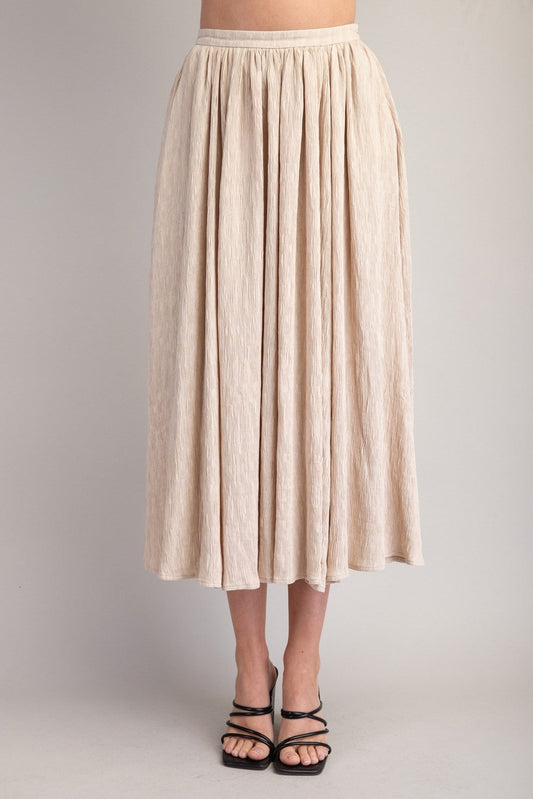 Ruffly Waist Midi Skirt