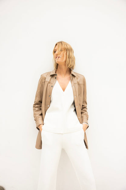 Mahi RF Leather Jacket- Toffee