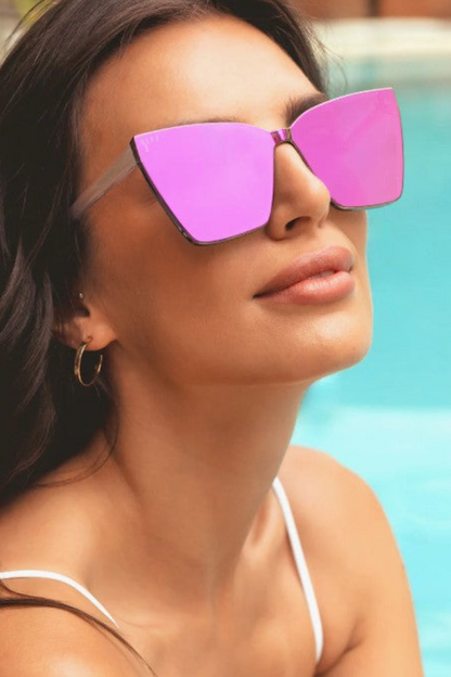 Goldie Opalescent Pink + Cherry Blossom Mirror Sunglasses