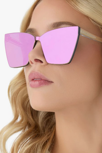 Goldie Opalescent Pink + Cherry Blossom Mirror Sunglasses